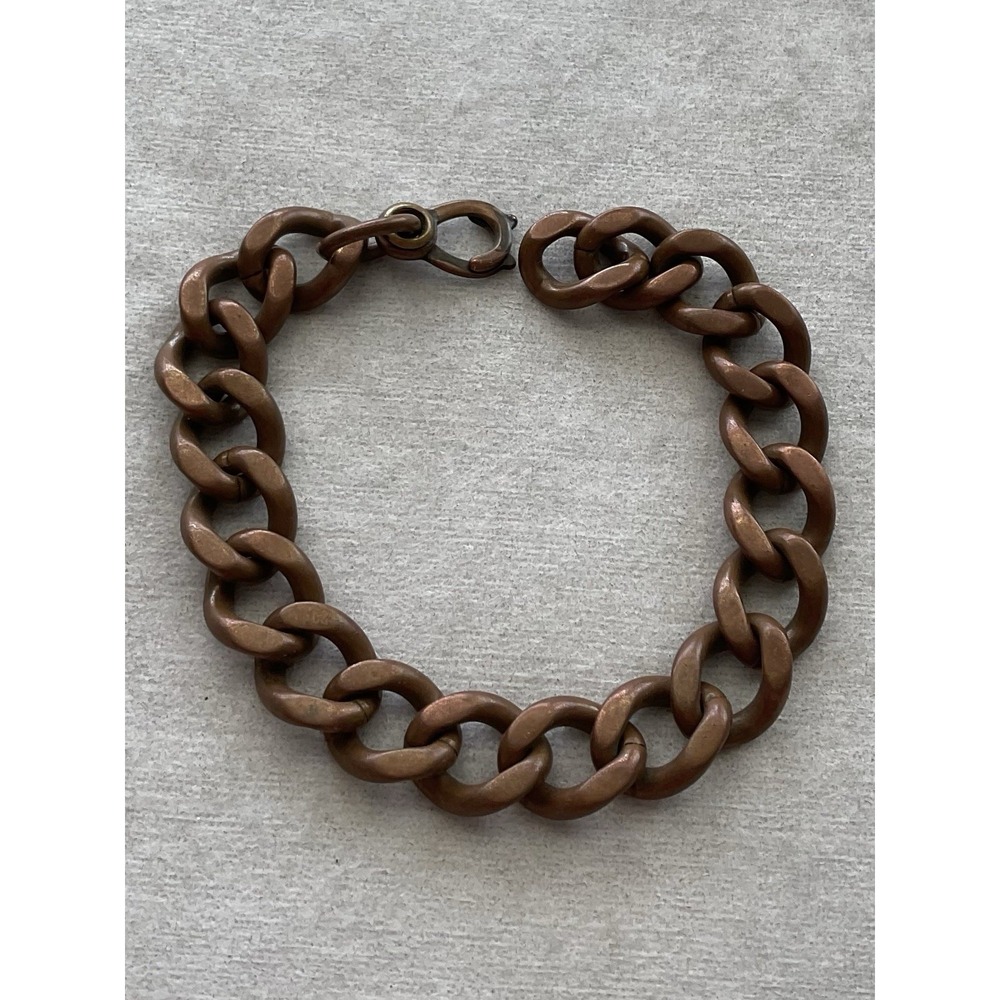 Vintage chunky copper curb link bracelet Estate Jewelry